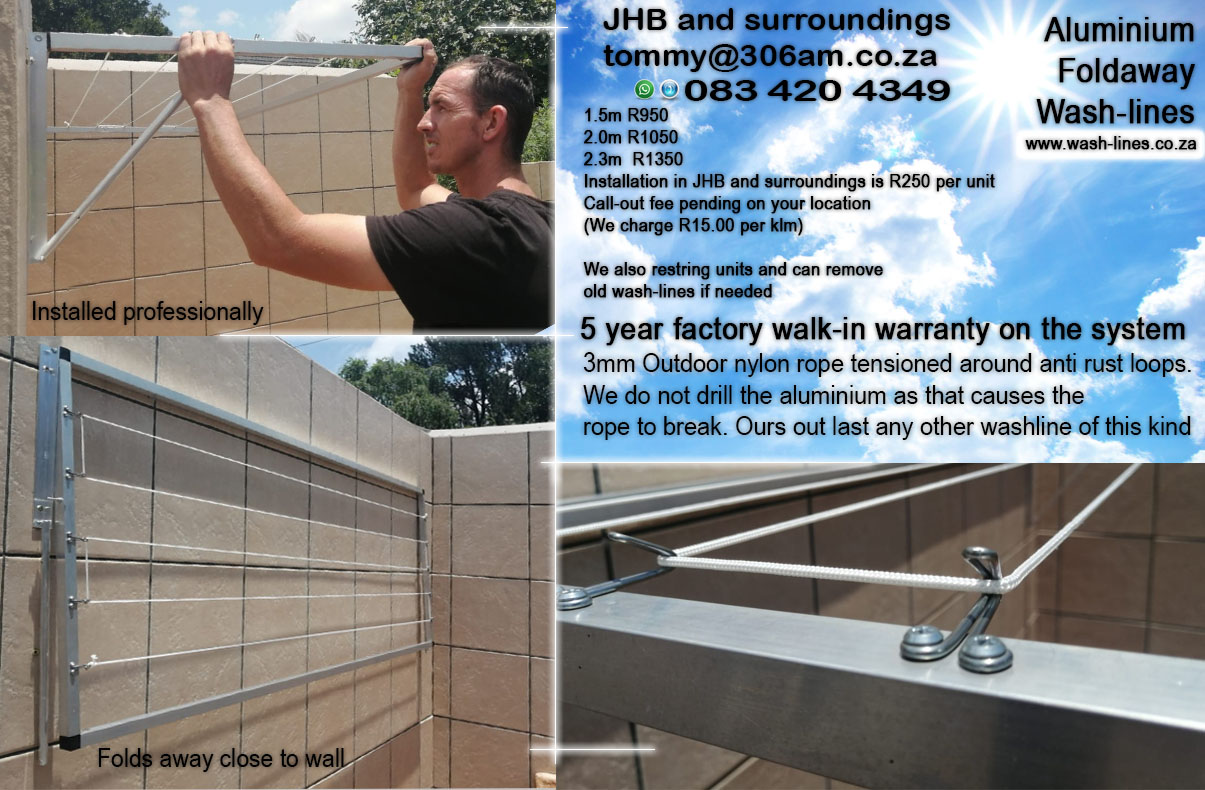 Aluminium foldaway washlines